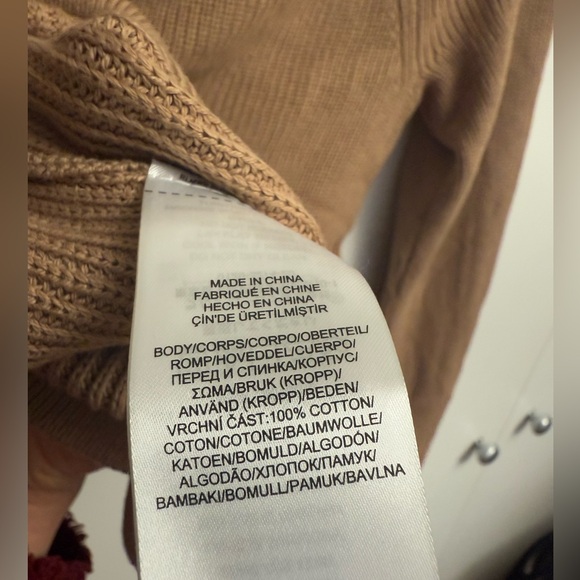 Lauren Ralph Lauren Ballet Neck Buckle Sandy Brown Beige Jumper - Picture 6 of 6